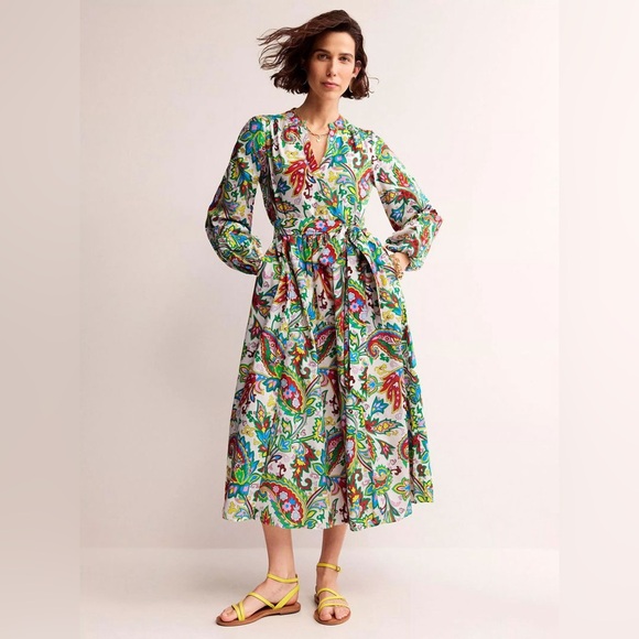 NWT Boden paisley Jen cotton midi dress - Picture 2 of 5